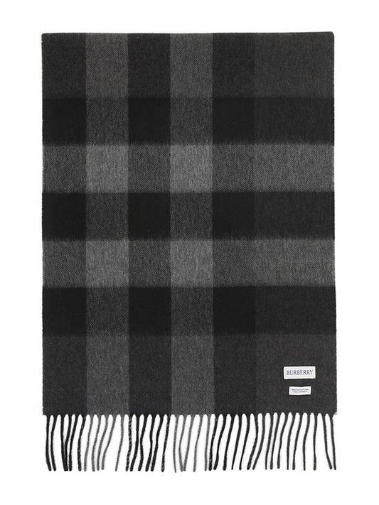 Iconic Check Cashmere Scarf Grey - BURBERRY - BALAAN 2