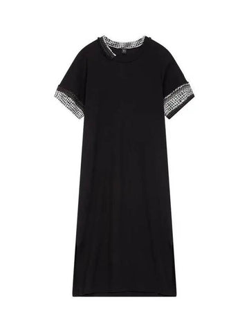 Y's knit color combination cotton dress black 270903 - YOHJI YAMAMOTO - BALAAN 1