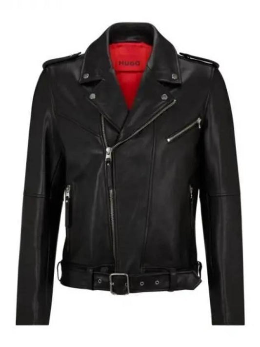 Buffalo Leather Slim Fit Suede Jacket Black - HUGO BOSS - BALAAN 1