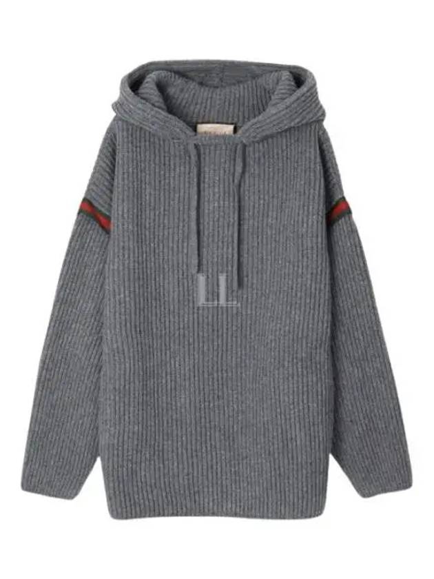 Wool Cashmere Hoodie Grey - GUCCI - BALAAN 2