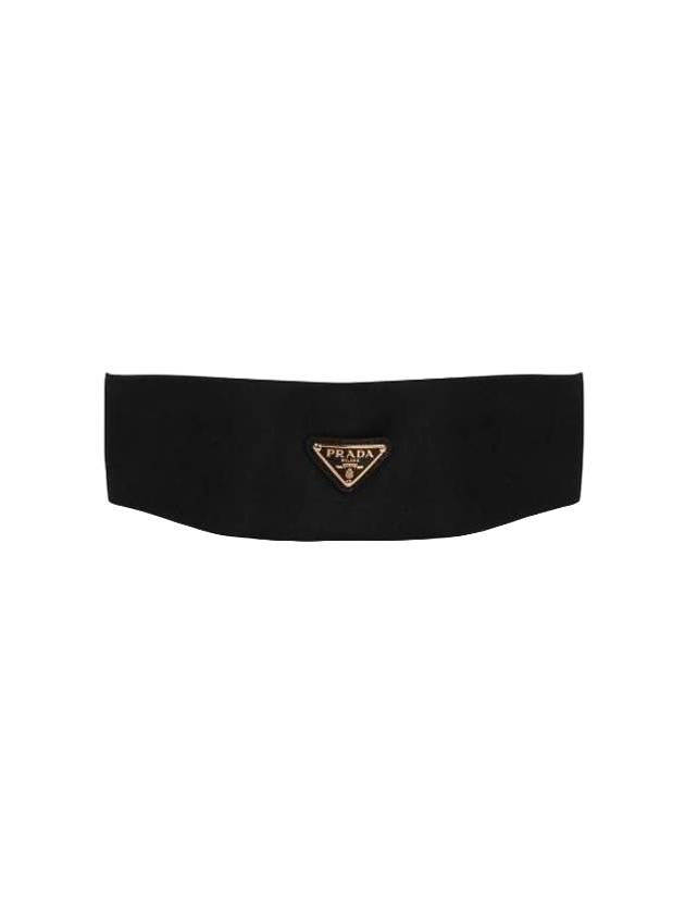 Triangle Logo Hairband Black - PRADA - BALAAN 1