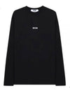 Micro Logo Print Long Sleeve T-Shirt Black - MSGM - BALAAN 3