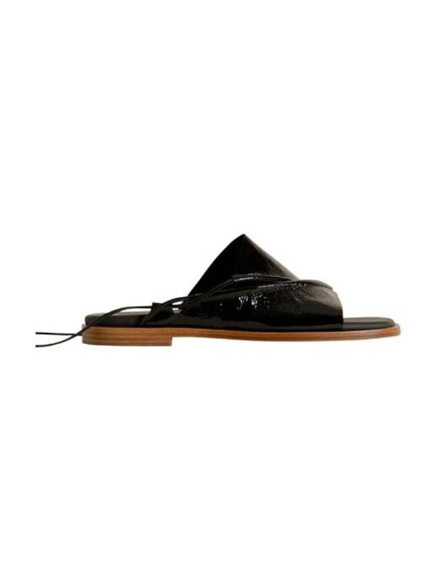 Clava Closure Leather Sandals Black - HEREU - BALAAN 2