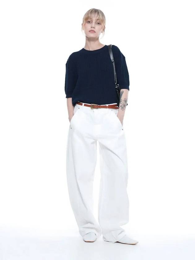 Curved Fit Denim Pants White - CHANCE'S NOI - BALAAN 1