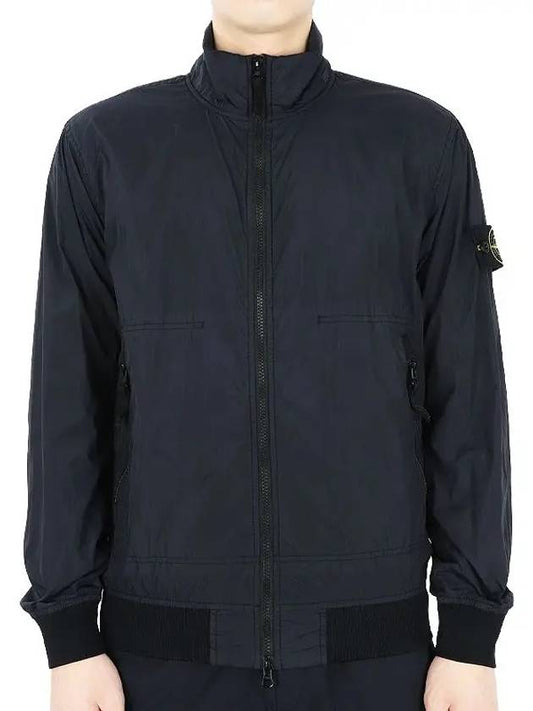 Garment Dyed Crinkle Reps Nylon Zip-up Jacket Navy - STONE ISLAND - BALAAN 2