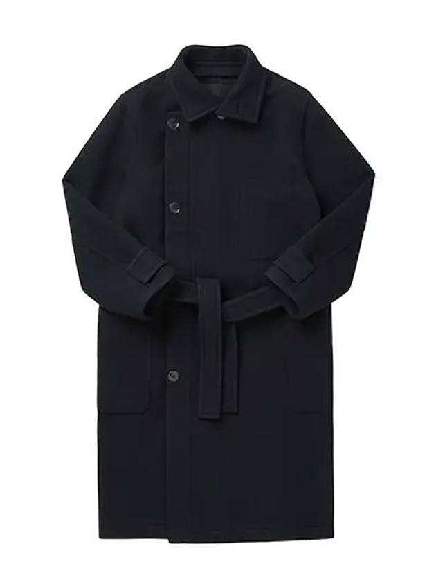 Wrap Wool Double Coat Black - LEMAIRE - BALAAN 3