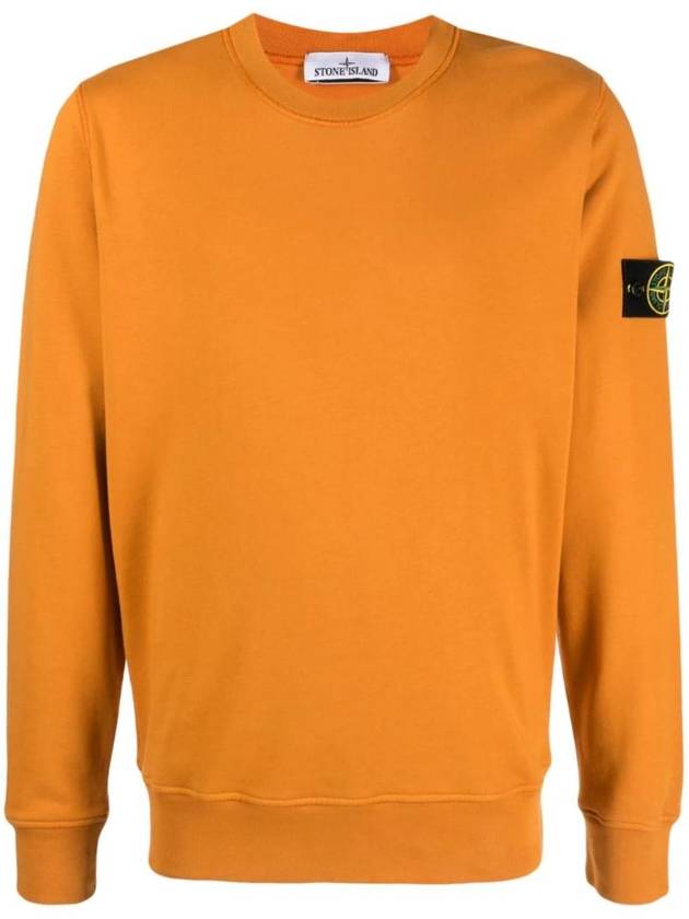 Compass Patch Crew Neck Sweatshirt Orange - STONE ISLAND - BALAAN 1