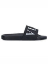 Rubber Rockstud Slippers Black - VALENTINO - BALAAN 2