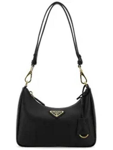 Triangle Logo Chain Shoulder Bag Black - PRADA - BALAAN 1