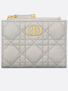 Caro Dahlia Supple Cannage Calfskin Half Wallet Grey - DIOR - BALAAN 2