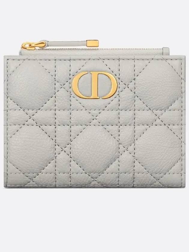 Caro Dahlia Supple Cannage Calfskin Half Wallet Grey - DIOR - BALAAN 2