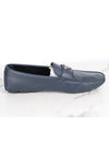 Triangle logo leather loafer navy 9 5 285 - PRADA - BALAAN 6