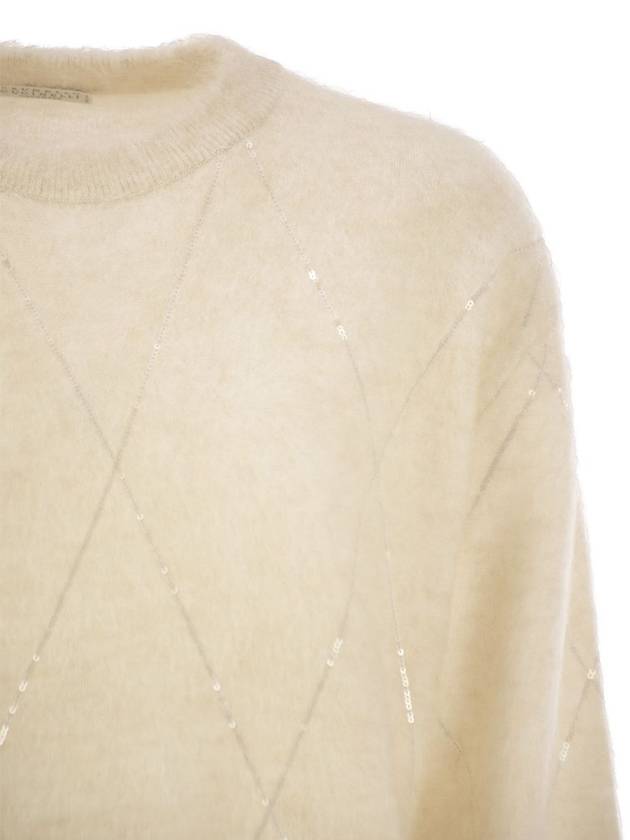 Mohair, wool, cashmere and silk sweater with Dazzling Argyle embroidery - BRUNELLO CUCINELLI - BALAAN 4