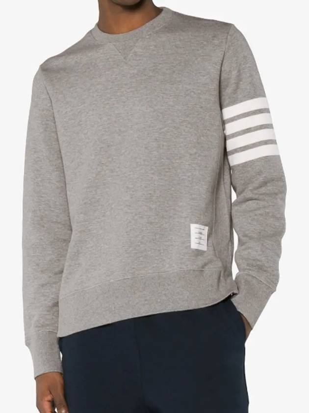 4 Bar Loopback Jersey Sweatshirt Light Grey - THOM BROWNE - BALAAN 4