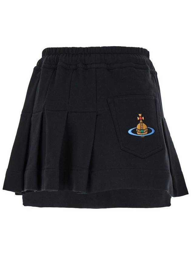 ORB Embroidered A-Line Skirt Black - VIVIENNE WESTWOOD - BALAAN 3