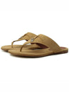 Charms Suede Flip Flops Beige - LORO PIANA - BALAAN.