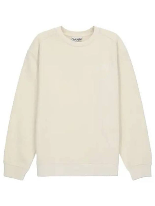 Logo Drop Shoulder Sweatshirt Egret T shirt - GANNI - BALAAN 1