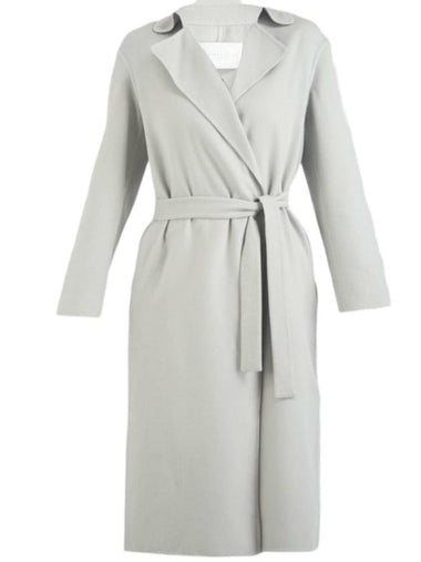 Belted Wool Silk Single Coat Grey - FABIANA FILIPPI - BALAAN 1