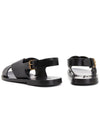 Mojave Cross Strap Sandals Black - SAINT LAURENT - BALAAN 7