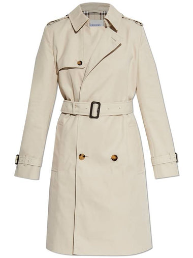 Burberry Trench Coat With Pockets, Women's, Cream - BURBERRY - BALAAN 1