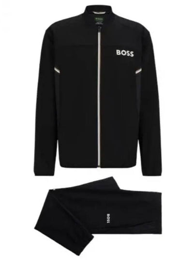 Signature Detail Stretch Poplin Tracksuit Black - HUGO BOSS - BALAAN 2