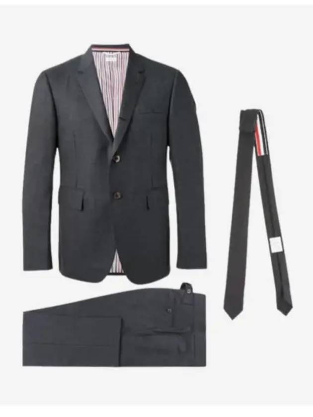 Men's Signature Classic Wool Suit Dark Grey - THOM BROWNE - BALAAN 2