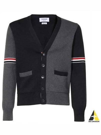 Funmix Cotton ArmBand V-Neck Cardigan Tonal Grey - THOM BROWNE - BALAAN 2