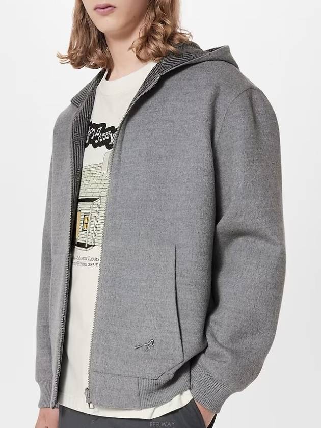 Reversible Double Face Zip-Up Hoodie Grey - LOUIS VUITTON - BALAAN 4