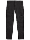 Stretch Sateen Ergonomic Lens Double Cargo Straight Pants Black - CP COMPANY - BALAAN 4