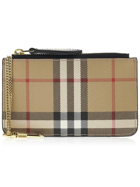 Vintage Check Leather Card Wallet Beige - BURBERRY - BALAAN 2