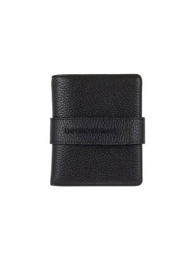 Men s Snap Button Strap Leather Wallet Black 271859 - EMPORIO ARMANI - BALAAN 1