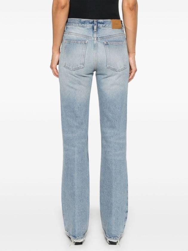 Low Rise Denim Straight Jeans Blue - SAINT LAURENT - BALAAN 3