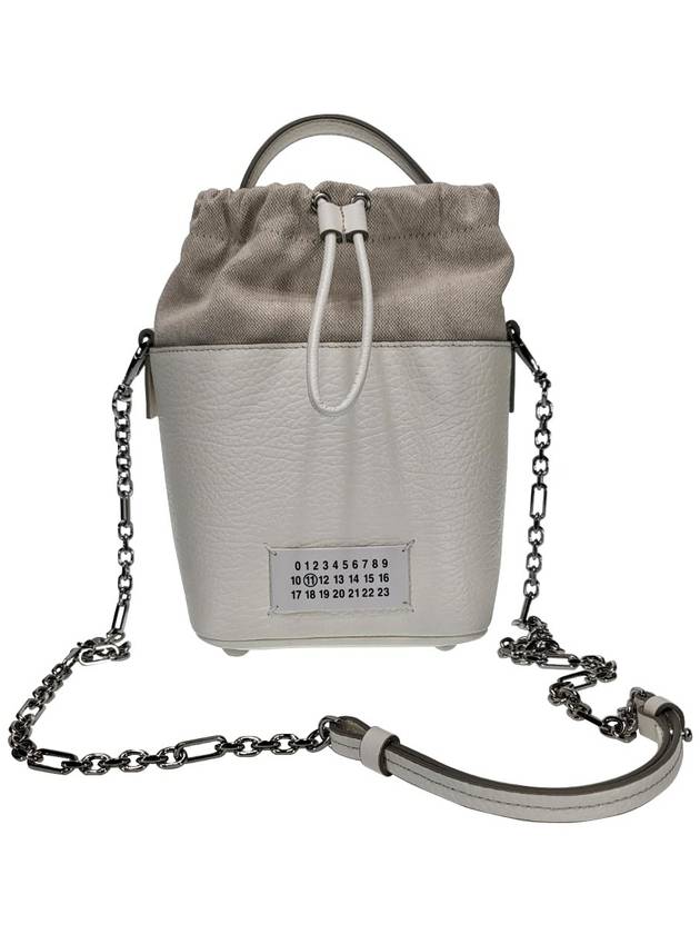 5AC Number Logo Texture Leather Bucket Bag Ivory - MAISON MARGIELA - BALAAN 4