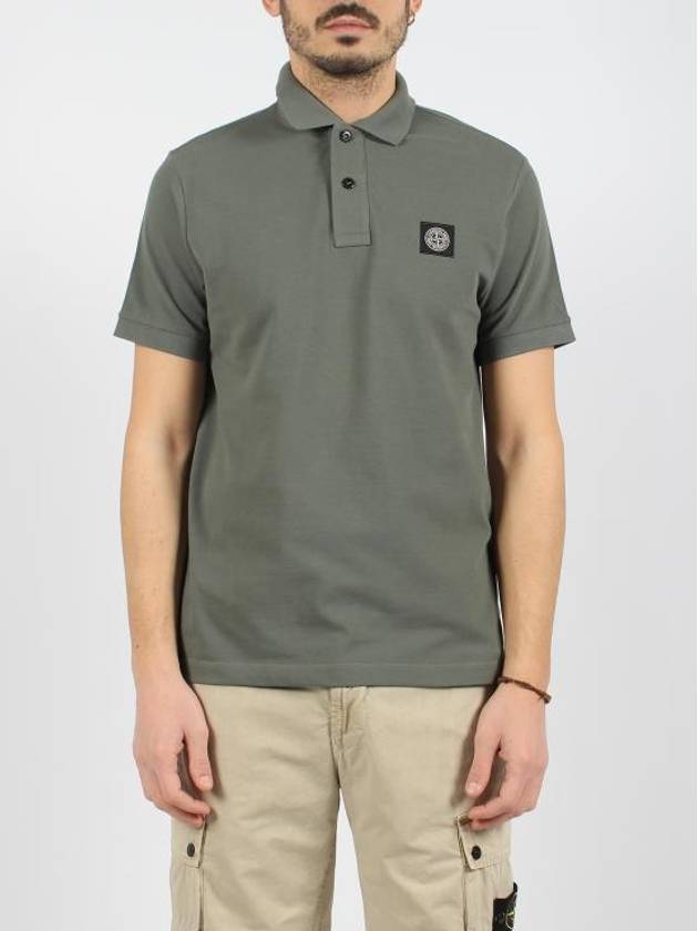 Pique Stretch Cotton Short Sleeve Polo Shirt Dark Green - STONE ISLAND - BALAAN 3