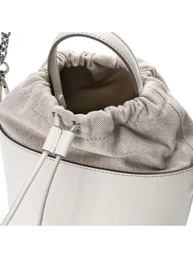 5AC Number Logo Texture Leather Bucket Bag Ivory - MAISON MARGIELA - BALAAN 6