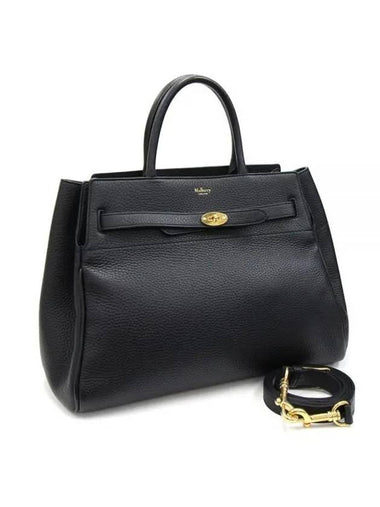 Belted Bayswater Leather Tote Bag Black - MULBERRY - BALAAN 1