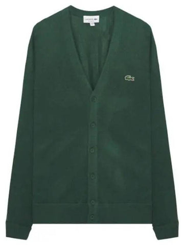 Relaxed fit buttoned wool cardigan - LACOSTE - BALAAN 1