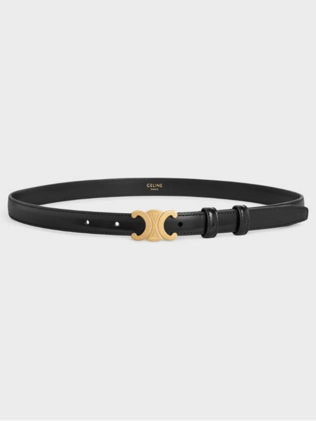 Triomphe Small Taurillon Leather Belt Black - CELINE - BALAAN 5