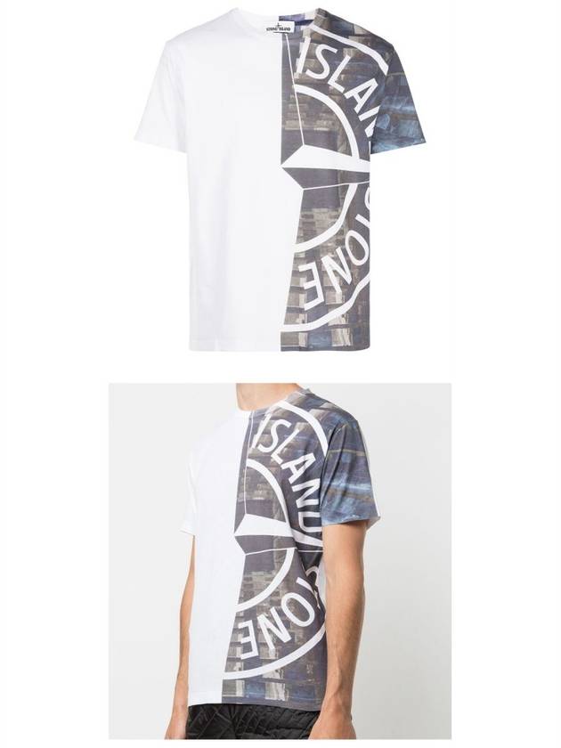 Graphic Print Short Sleeve T-Shirt White - STONE ISLAND - BALAAN 5