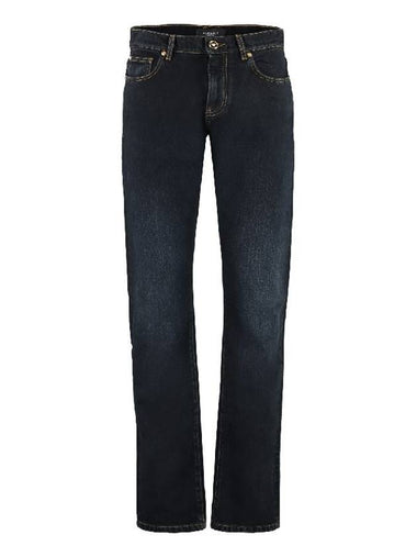 Men's Medusa Bigi Detail Straight Jeans Dark Blue - VERSACE - BALAAN 1