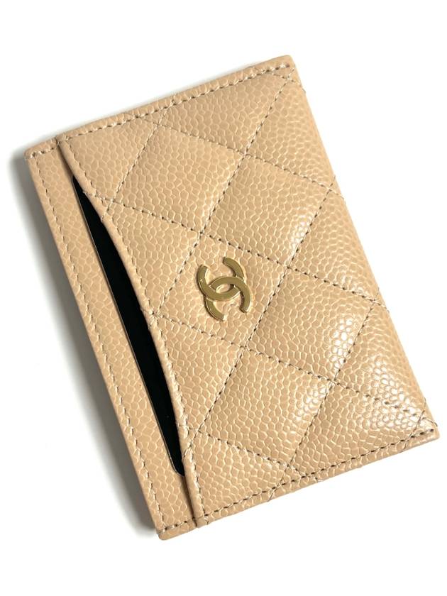 Silver CC Logo Caviar Card Wallet Black - CHANEL - BALAAN 4