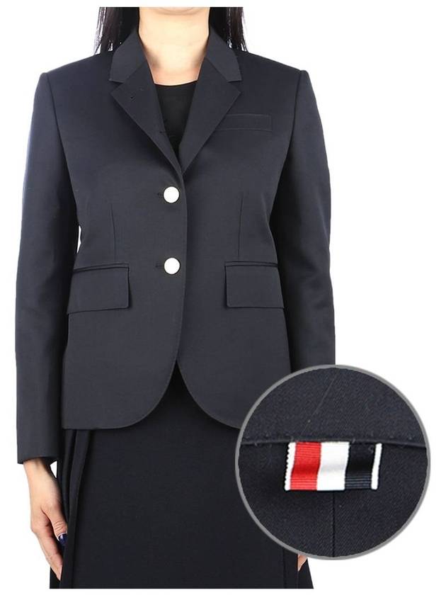 Women's Wool Gabardine High Armhole Sports Jacket Navy - THOM BROWNE - BALAAN 2