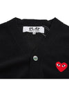 Men's Red Heart Wappen Wool Cardigan Black - COMME DES GARCONS PLAY - BALAAN 5