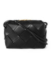 Cassette Intrecciato Small Cross Bag Black - BOTTEGA VENETA - BALAAN 2