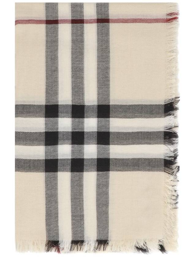 Checked Wool Scarf Beige - BURBERRY - BALAAN 3