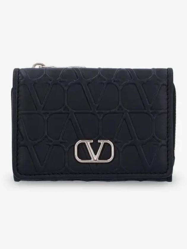 Twill Iconograph Half Wallet Black - VALENTINO - BALAAN 2