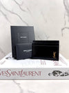 Tiny Monogram Shiny Leather Card Case Black - SAINT LAURENT - BALAAN 8