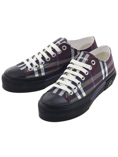 Vintage Check Canvas Low-Top Sneakers Deep Maroon - BURBERRY - BALAAN 2