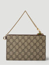 Double G Logo Patch Strawberry Clutch Bag Beige Brown - GUCCI - BALAAN 5