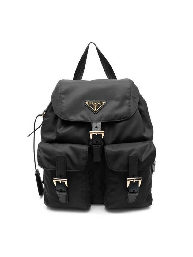 Triangle Logo Re Nylon Small Backpack Black - PRADA - BALAAN 1